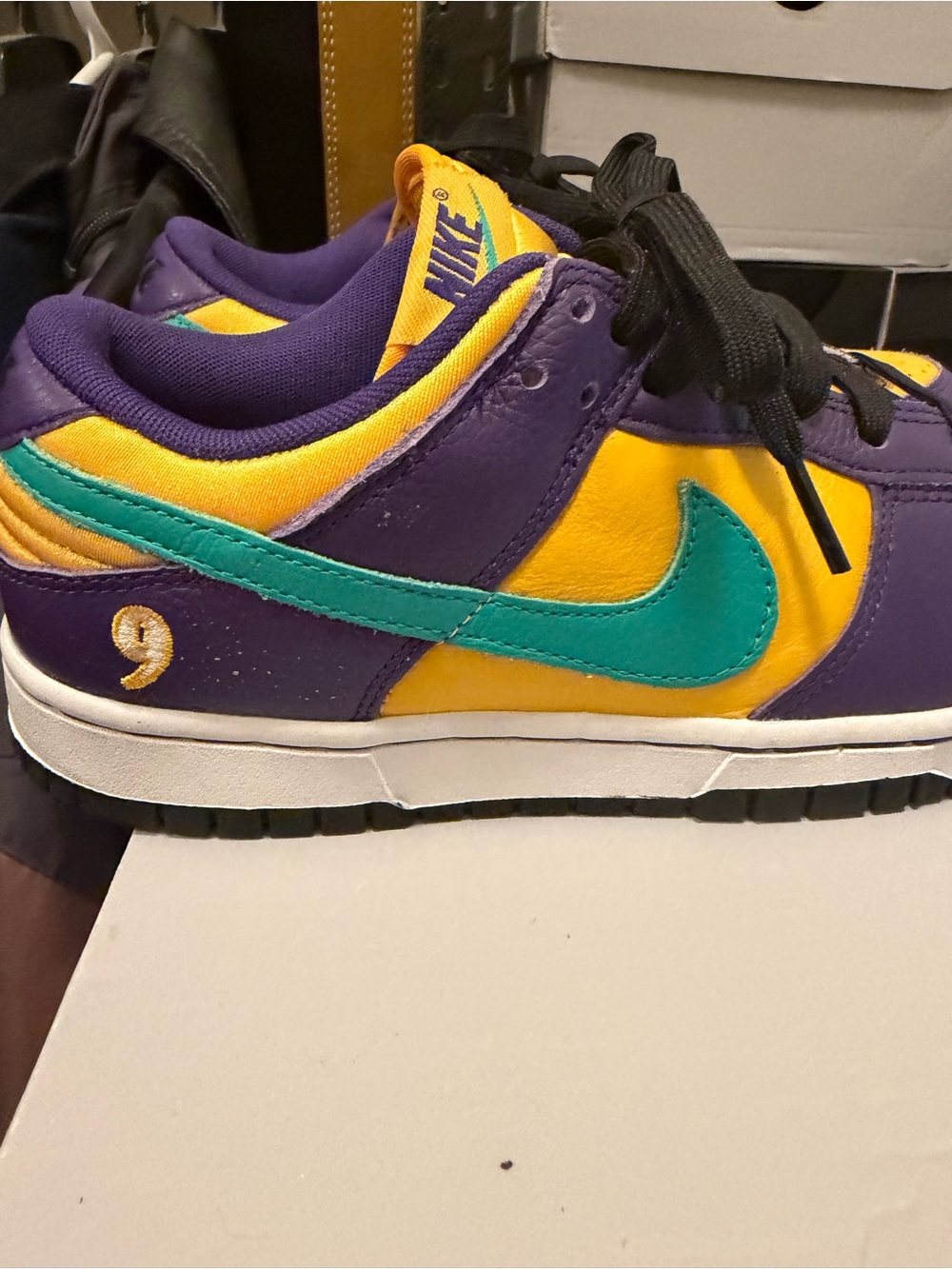 Nike Low-Top Athletic Sneakers in Purple, Yellow & Teal
